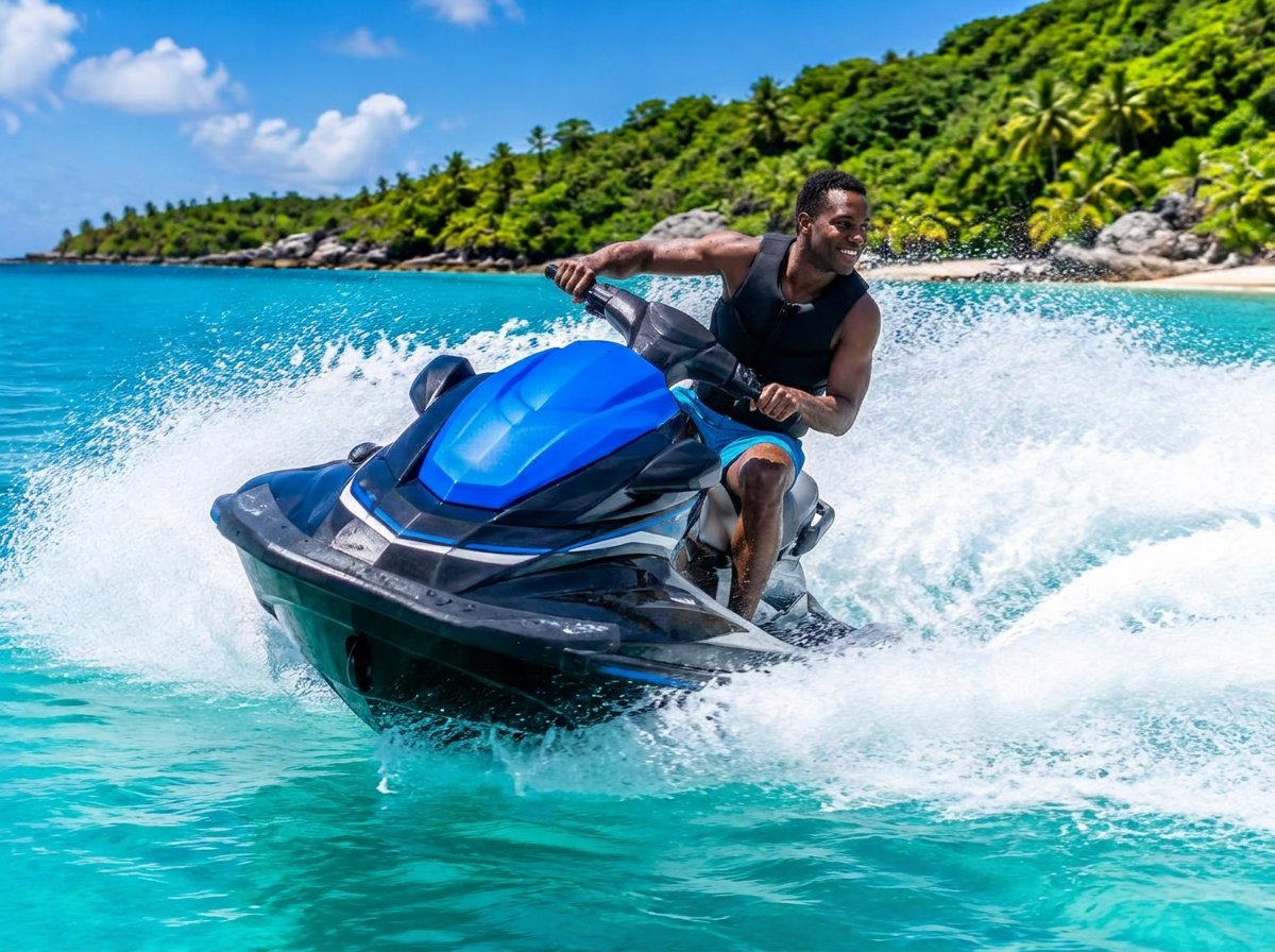 Jet ski on turquoise water